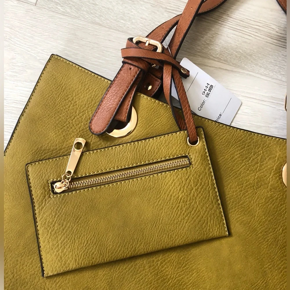 NWT Large Briefcase Work Shoulder Bag Tote with Zip Purse Wallet
